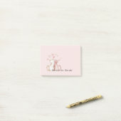 Roze Harten Witte Katten Liefde Post-it® Notes (Op bureau)