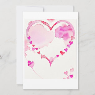 Roze Hartengarland in Pasteltinten, Valentijnsdag Feestdagenkaart