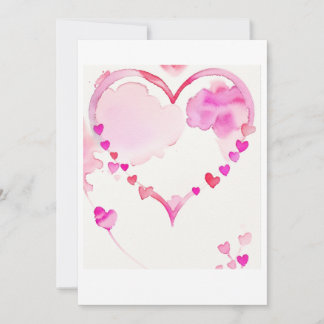Roze Hartengarland in Pasteltinten, Valentijnsdag Feestdagenkaart