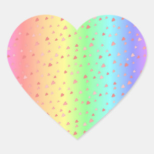 Roze hartengradiënt pastel regenboogkruis ticker hart sticker