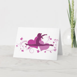 Roze hartengymnastiek Leap Kaart