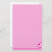 Roze hartenpapier briefpapier (Voorkant / Achterkant)