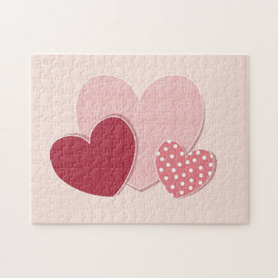 Roze hartenpapiersticker legpuzzel