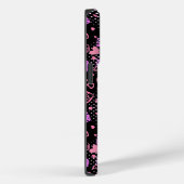Roze hartenpatroon 01 zwarte BG Case-Mate iPhone Case (Achterkant / Rechts)