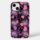 Roze hartenpatroon 01 zwarte BG Case-Mate iPhone Case (Achterkant)