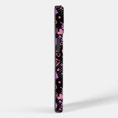 Roze hartenpatroon 01 zwarte BG Case-Mate iPhone Case (Achterkant / Rechts)
