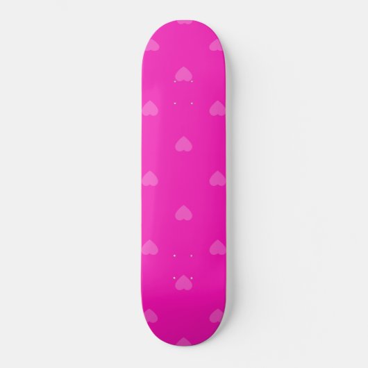 Roze hartenpatroon skateboard (Voorkant)