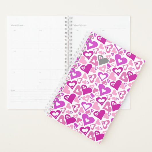 Roze hartenplank planner (Display)