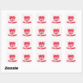 Roze harthugs en Kisses Vierkante Sticker (Vel)