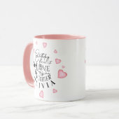 Roze Hartjes Dochter Verjaardag Tekst Ontwerp Mok (Voorkant links)