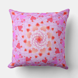 Roze Hartjes Patroon Kussen