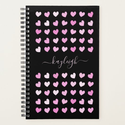 Roze Hartjes Patroon Planner (Voorkant)