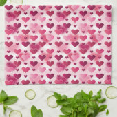 Roze Hartjes Patroon Theedoek (Gevouwen)