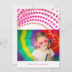 Roze hartjes strooigoed Valentijnsdag fotokaart Feestdagenkaart