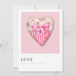  roze hartkaart - persoonlijke Valentijn Feestdagenkaart