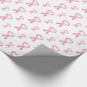 Roze hartkanker lint 2 cadeaupapier (Hoek)