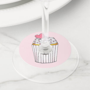 Roze hartkloppingen Bridal Baby shower Celebratie Wijnglaslabel