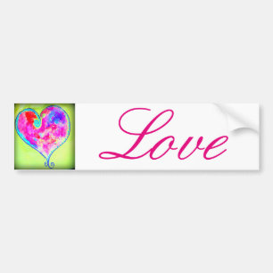 roze hartliefde bumpersticker