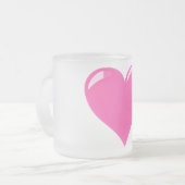 Roze hartliefde matglas koffiemok (Voorkant links)