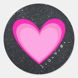 Roze hartliefde ronde sticker