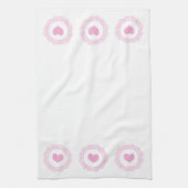 Roze hartmotief theedoek (Verticaal)