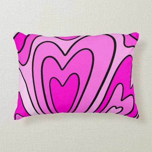 Roze hartontwerp accent kussen (Voorkant)