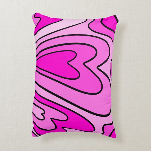 Roze hartontwerp accent kussen (Achterkant (Verticaal))