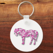 Roze - hartpaard sleutelhanger (Voorkant)
