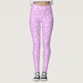 Roze hartpatroon leggings (Voorkant)