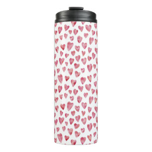Roze hartpatroon van liefde thermosbeker