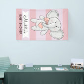 Roze hartritme | Naam en gebeurtenis toevoegen Spandoek (Beurs)