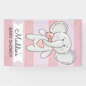 Roze hartritme | Naam en gebeurtenis toevoegen Spandoek (Horizontaal)