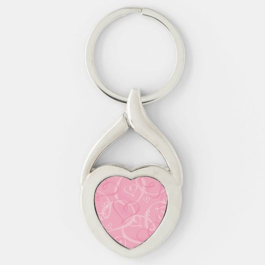 Roze hartritme sleutelhanger (Voorkant)