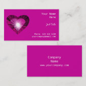 Roze hartritme visitekaartje zijroze (Voorkant / Achterkant)