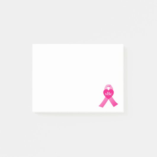 Roze hartritmebestrijding Borstkanker Aangepast Post-it® Notes (Voorkant)