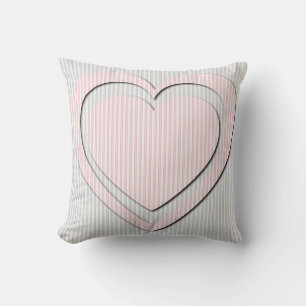 Roze hartritmepatroonstrips kussen