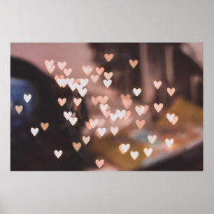 Roze hartritmeverlichten poster