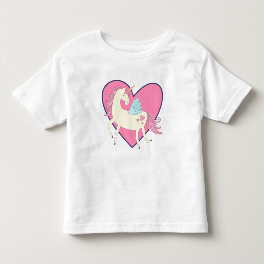 Roze hartrunikorn kinder shirts (Voorkant)