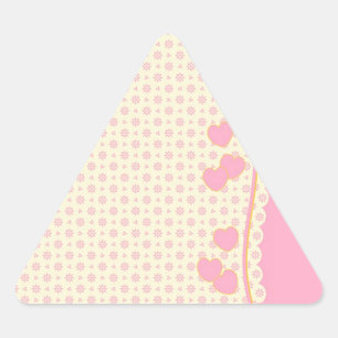 Roze hartslag Eyelet achtergrond driehoek ticker Sticker