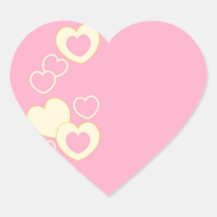 Roze hartslag Eyelet Achtergrond Heart Sticker