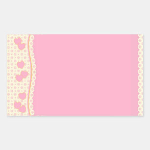 Roze hartslag Eyelet Achtergrond Rechthoekteken Rechthoekige Sticker