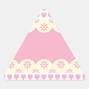Roze hartslag Eyelet driehoek ticker Sticker
