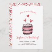 Roze hartslag uitnodiging tot het roze maken (Voorkant / Achterkant)