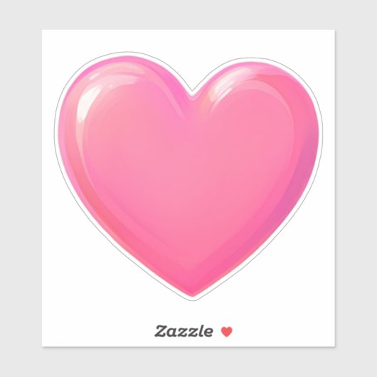 Roze hartsticker sticker (Vel)