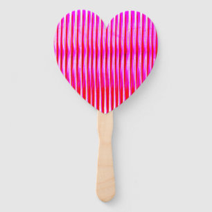 Roze hartvormig stel ventilatoren handwaaier
