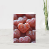 Roze Hartvormige Candys Valentijnse Groet Kaart (Voorkant)