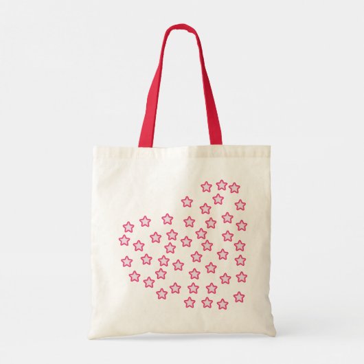 Roze Hartvormige Design Canvas tas (Achterkant)