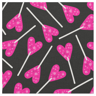 roze hartvormige lolly snoep zwart stof