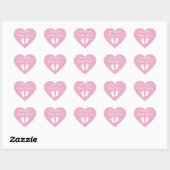 Roze hartvormige voetafdrukken baby shower sticker (Vel)