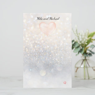 Roze hartwalon Stationery Briefpapier